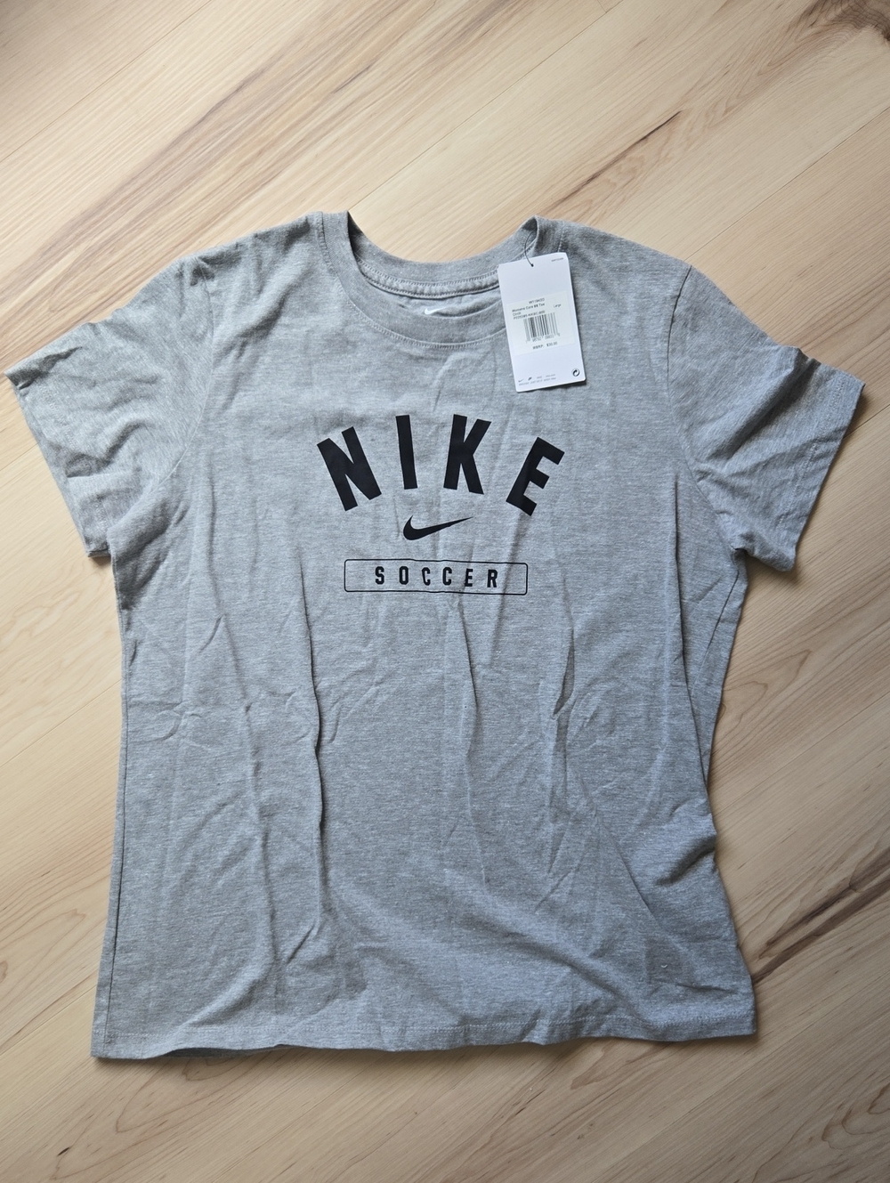 NWT Nike Women's Soccer T-Shirt, Grey, Size Large